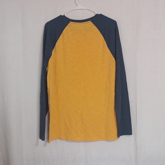 Urban Pipeline Awesomely Soft Ultimate Baseball Tee Yellow Navy Size Large - Picture 3 of 3